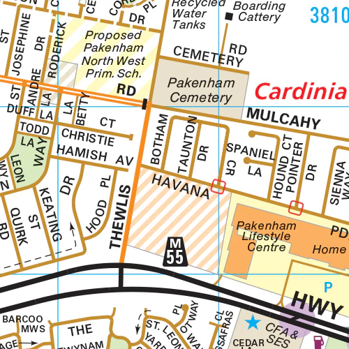 Melway Cardinia Council Built-up area WallMap - Image 2