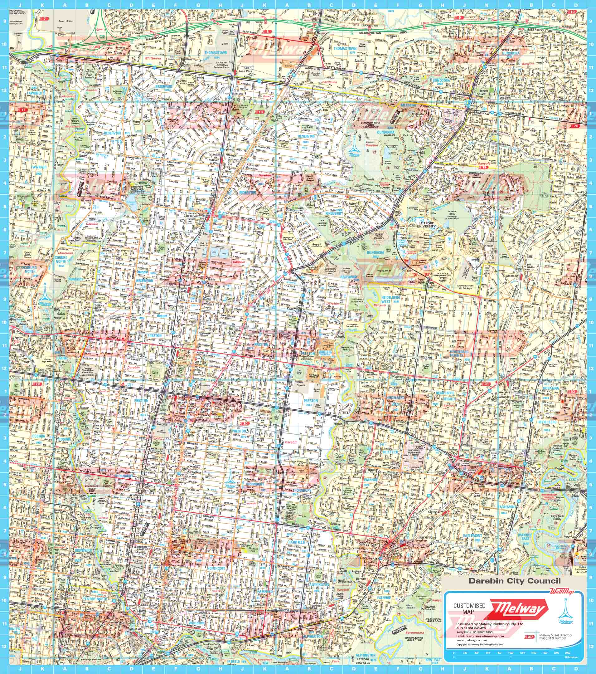 Melway Darebin Council WallMap