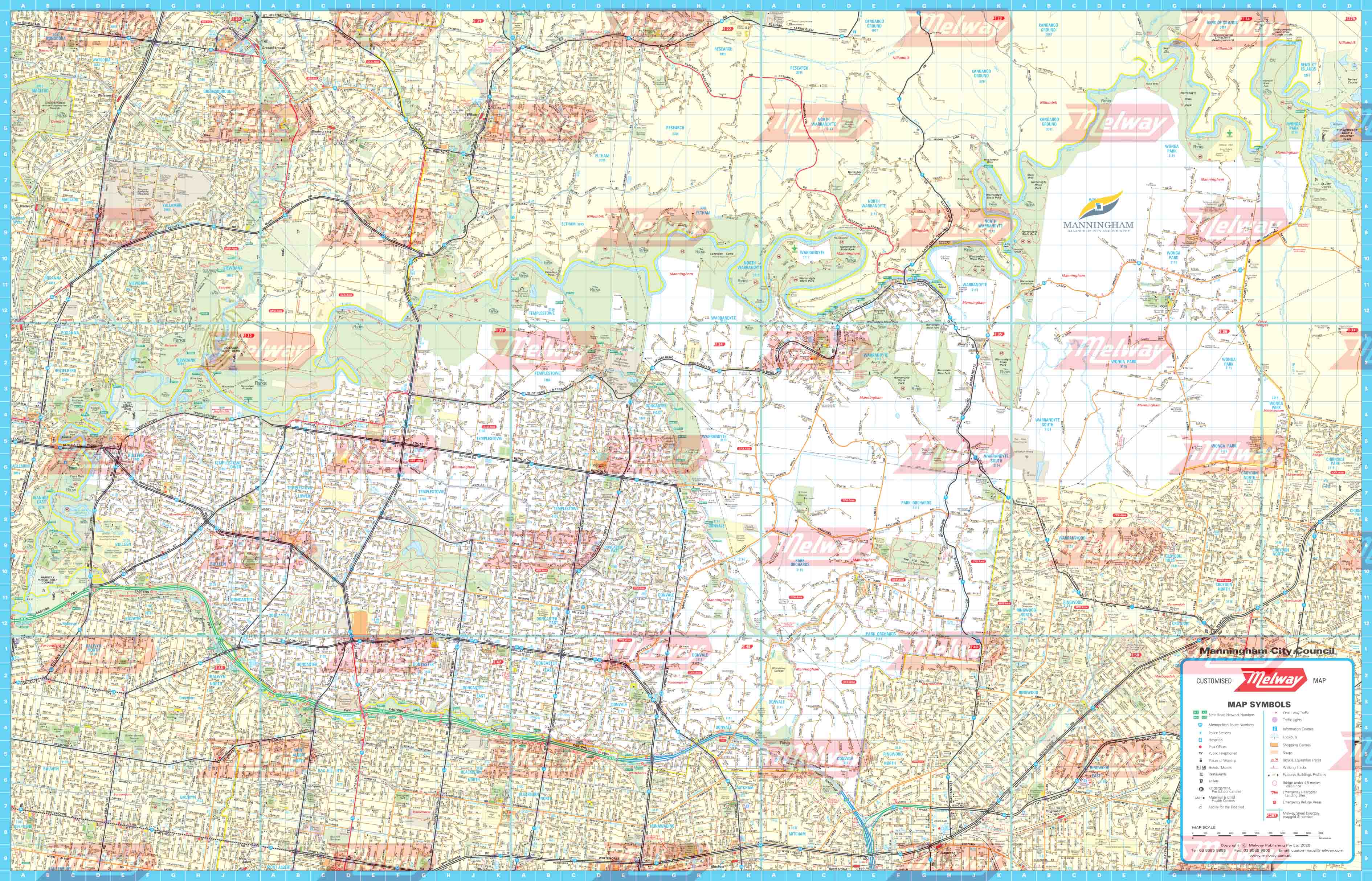 Melway Manningham Council WallMap